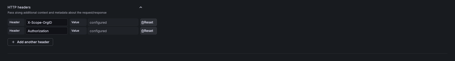 Loki HTTP Headers in Grafana