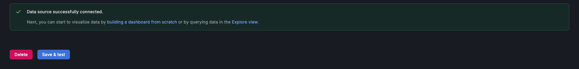 Loki Save &amp; Test success in Grafana