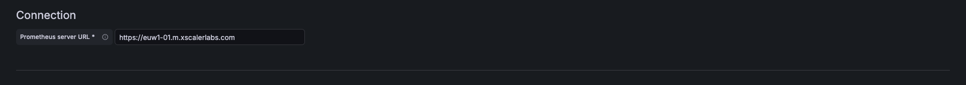 Prometheus server URL field in Grafana
